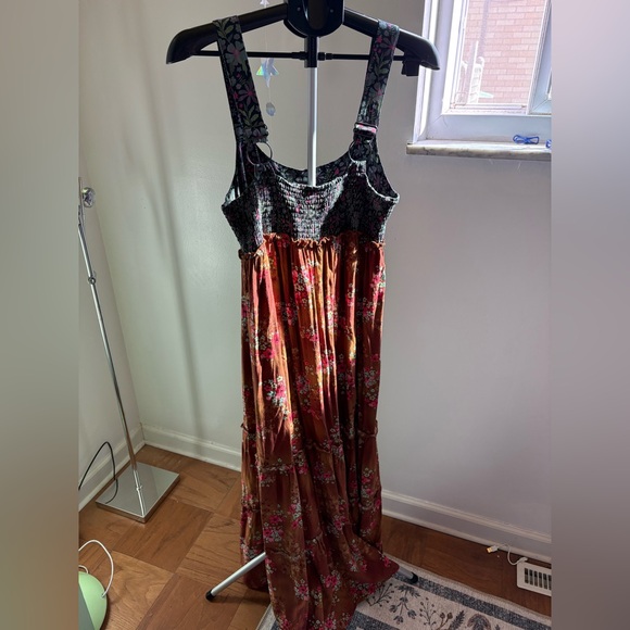 NATURAL LIFE Eliza Boho Floral Tiered Maxi Dress - Rust Floral M Medium - Picture 7 of 12